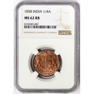 India, Victoria, 1/4 Anna 1858