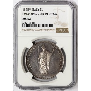 Milan, Provisional Government, 5 Lire 1848