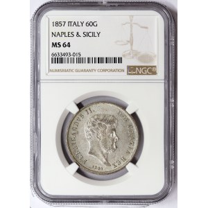 Naples, Ferdinando II of Borbone, 60 Grana 1857