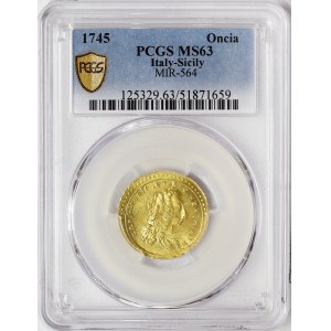 Palermo, Carlo III of Borbone, Oncia 1745