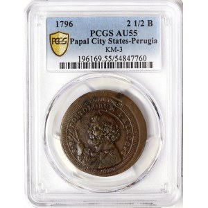 Papal State, Perugia, Pio VI, 2 Baiocchi e Mezzo 1796