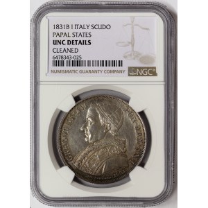 Papal State, Bologna, Gregorio XVI, 1 Scudo 1831