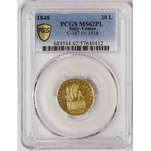 Venice, Provisional Government, 20 Lire 1848