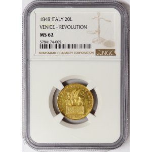 Venice, Provisional Government, 20 Lire 1848
