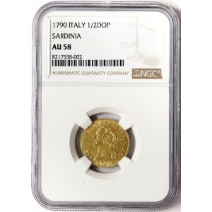 Kingdom of Sardinia, Vittorio Amedeo III, 1/2 Doppia 1790, Turin