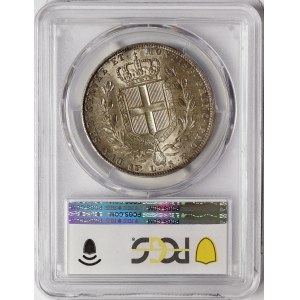 Kingdom of Sardinia, Carlo Alberto, 5 Lire 1844, Turin