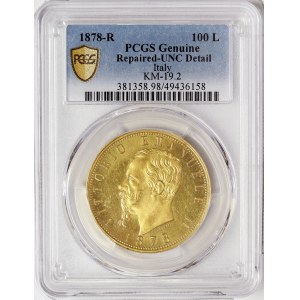 Kingdom of Italy, Vittorio Emanuele II, 100 Lire 1878, Rome