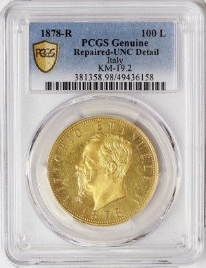 Königreich Italien, Vittorio Emanuele II, 100 Lire 1878, Rom