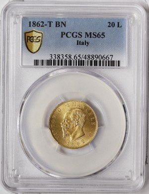 Königreich Italien, Vittorio Emanuele II, 20 Lire 1862, Turin