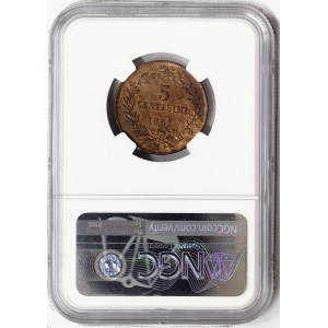 Kingdom of Italy, Vittorio Emanuele II, 5 Centesimi 1861, Milan