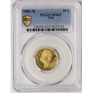 Kingdom of Italy, Umberto I, 20 Lire 1881, Rome