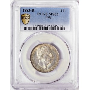 Kingdom of Italy, Umberto I, 2 Lire 1883, Rome