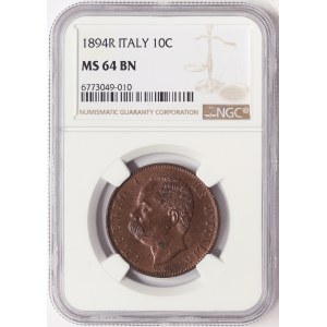 Kingdom of Italy, Umberto I, 10 Centesimi 1894, Rome