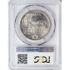 Kingdom of Italy, Vittorio Emanuele III, 20 Lire Quadriga 1936, Rome