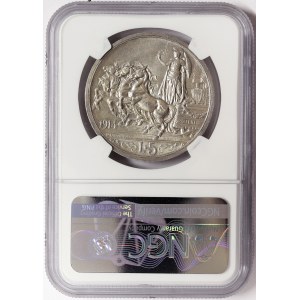 Kingdom of Italy, Vittorio Emanuele III, 5 Lire Quadriga briosa 1914, Rome