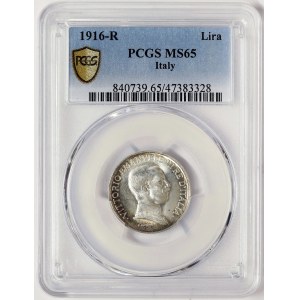 Kingdom of Italy, Vittorio Emanuele III, 1 Lira 1916, Rome