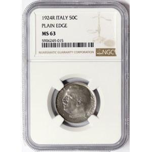 Kingdom of Italy, Vittorio Emanuele III, 50 Centesimi 1924, Rome
