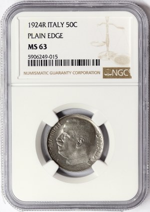 Königreich Italien, Vittorio Emanuele III, 50 Centesimi 1924, Rom