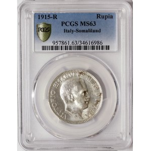 Italian Somalia, Vittorio Emanuele III, 1 Rupia 1915, Rome