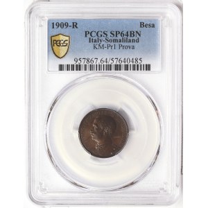 Italian Somalia, Vittorio Emanuele III, 1 Besa Prova (Pattern) 1909, Rome