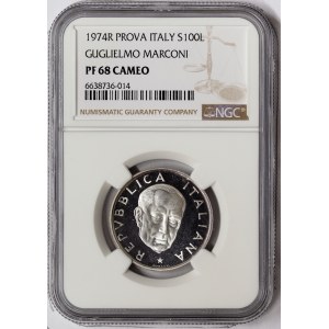 Italian Republic, 100 Lire Marconi PROVA (Pattern) 1974, Rome