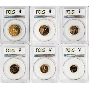 Kuwait, Jabir Ibn Ahmad, Lot 6 pcs. 100, 50, 20, 10, 5, 1 Fils 1987