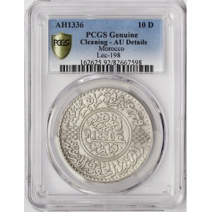 Morocco, Yusuf, 10 Dirhams 1336 AH-1918 AD