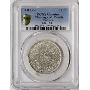 Morocco, Yusuf, 5 Dirhams 1336 AH-1918 AD