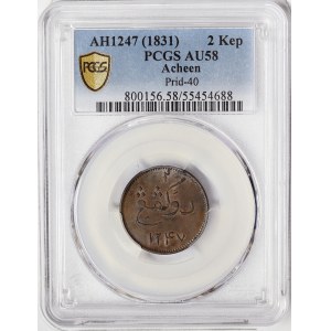 Netherlands East Indies, Acheen, 2 Kepings, Merchants Token AH 1247 (1831)