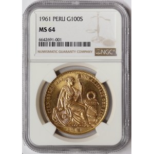Peru, 100 Soles de oro 1961, Lima