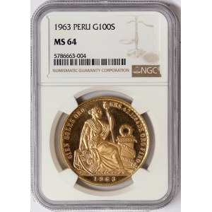 Peru, 100 Soles de oro 1963, Lima
