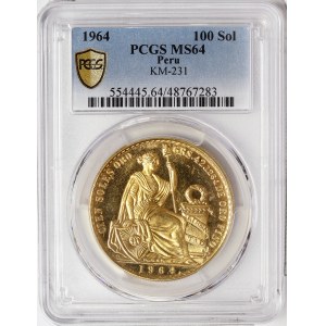 Peru, 100 Soles de oro 1964, Lima