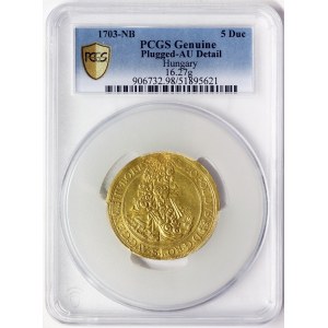 Transylvania, Leopold I, 5 Ducats 1703, Nagybánya (Baia Mare)