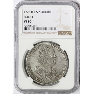 Russia, Peter I, Rouble 1725, Krasny