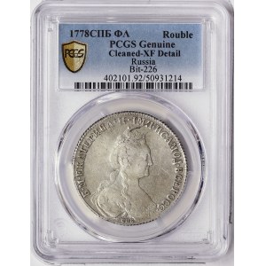 Russia, Catherine II, Rouble 1778, St. Petersburg