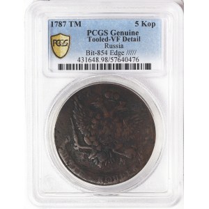 Russia, Catherine II, 5 Kopeks 1787, TМ Tauric
