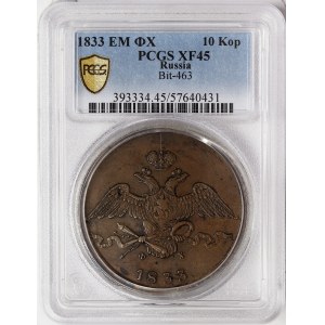 Russia, Nicholas I, 10 Kopeks 1833, ЕМ ФХ Ekaterinburg