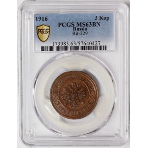 Russia, Nicholas II, 3 Kopeks 1916