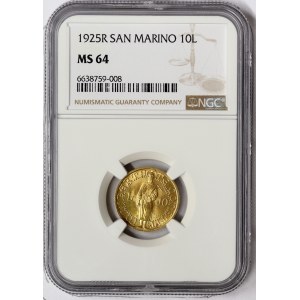 San Marino, 10 Lire 1925, Rome