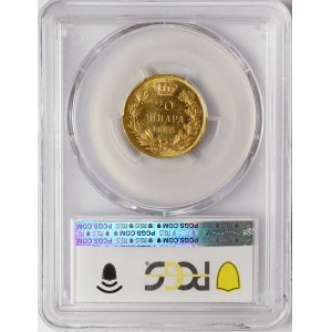 Serbia, Milan Obrenovich IV, 20 Dinara 1882, V Vienna