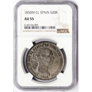 Spain, Isabel II, 20 Reales 1850, Madrid