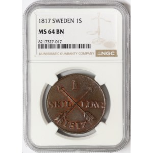 Sweden, Carl XIII, 1 Skilling 1817