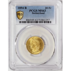 Switzerland, 20 Francs 1894