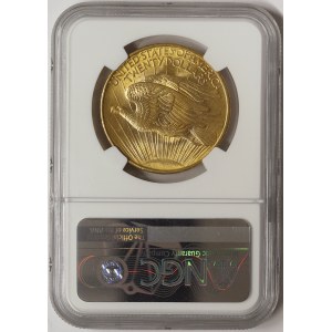 United States, no motto, 20 Dollars (Saint Gaudens) 1908, P