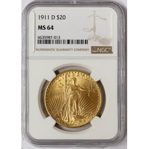 United States, 20 Dollars (Saint Gaudens) 1911, Denver