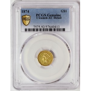 United States, 1 Gold Dollar (Large Indian Head) 1874, Philadelphia