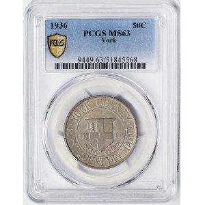 United States, 1/2 Dollar (York County, Maine Tercentenary) 1936, Philadelphia