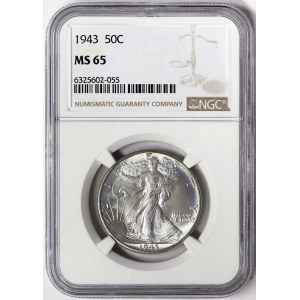 United States, 1/2 Dollar (Walking Liberty) 1943, Philadelphia