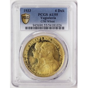 Yugoslavia, Alexander I, 4 Ducats 1933