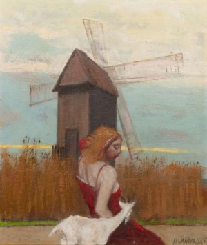 Janusz Lewandowski (1937 - 2022), Girl with a goat